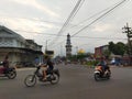 June 7, 2023. Jember, Indonesia - Atmosphere of an Evening Crossroads