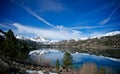 June Lake Wreathed in Snow Royalty Free Stock Photo