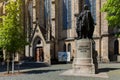 June 4, 2021 Leipzig, Germany. Statue of Johann Sebastian Bach, world famous music composer, at St Thomas Church in Leipzig, Royalty Free Stock Photo