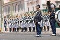 18 June 2023 Lisbon, Portugal: military parade - ceremonial changing of the guard Royalty Free Stock Photo