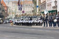 18 June 2023 Lisbon, Portugal: military parade - guard police standing in the row with a guide dog Royalty Free Stock Photo