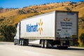 Walmart truck driving on the freeway Royalty Free Stock Photo