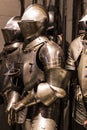 Museum of the Poldi Pezzoli Knights` Hall with samples of medieval weapons and ammunition