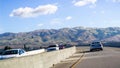 June 26, 2019 Milpitas / CA / USA - Driving on the express lane to switch between highways; Mission peak, Monument peak and Royalty Free Stock Photo