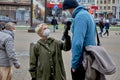 June 14 2020 Minsk Belarusian people walk down the street