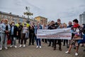 June 7 2020 Minsk Belarusian people walk down the street