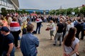 June 7 2020 Minsk Belarusian people walk down the street