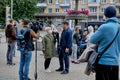 June 14 2020 Minsk Belarusian people walk down the street