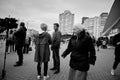 June 14 2020 Minsk Belarusian people walk down the street