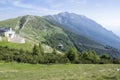 11 June, 2017, Modern high capacity cableway from Malcesine to mount Monte Baldo, Garda Mountains, Alps, Italy, Europe