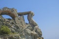 June 2023 Monterosso, Italy: statue of the Giant Il Gigante of Arrigo Minerbi in Monterosso, Liguria, Italy Royalty Free Stock Photo