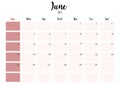 2023 June month calendar