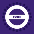 June Month on circle shape vector illustration