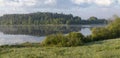 June morning on the shore of Lake Ladoga. Karelia, Russia Royalty Free Stock Photo