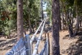 June 9, 2018 Mt Wilson / CA / USA - Light Pipes (Vacuum tubes) going to the Central Facility, part of the CHARA Array, Mt Wilson