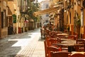 JUNE 2017, NAFFPLIO, GREECE - Traditional cozy greek street view in city Nafplio, Greece
