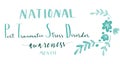 June National PTSD Awareness Month hand lettering vector illustration hand lettering vector illustration