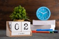 June 02nd. June 02 wooden cube calendar Royalty Free Stock Photo