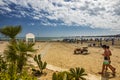 Deserted beach in a bathhouse