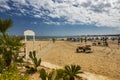 Deserted beach in a bathhouse