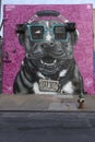 JUNE 3, 2018 - New York, New York - Street Art Gallery from the Bushwick Collective - dog wearing sun glasses Royalty Free Stock Photo