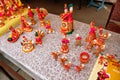 June, 2017, Odoev Russia: Folk Festival `Grandfather Filimon`s Tales` - handicrafts are clay toys