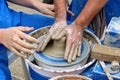 June, 2017, Odoev Russia: Folk Festival `Grandfather Filimon`s Tales` - master class on making pottery