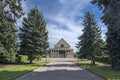 June 3, 2017 Pardubice crematorium historic building built in Art Deco style