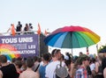 June 29 2019, Paris, France. Gay Pride Parade Day, umbrella