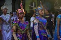 June 11, 2023 Peop wearing Indonesian traditional clothes at the Art carnival during Jakarta Car Free Day.