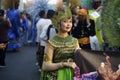 June 11, 2023 Peop wearing Indonesian traditional clothes at the Art carnival during Jakarta Car Free Day.