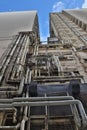 the pipe system outside of the building, hong kong , June 9 2023