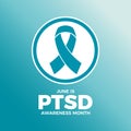 June is Posttraumatic Stress Disorder (PTSD) Awareness Month poster vector illustration Royalty Free Stock Photo