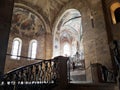 Interior view of St. George`s Basilica at Prague Castle. Royalty Free Stock Photo