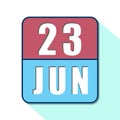 june 23rd. Day 23 of month,Simple calendar icon on white background. Planning. Time management. Set of calendar icons for web