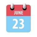 june 23rd. Day 23 of month,Simple calendar icon on white background. Planning. Time management. Set of calendar icons for web