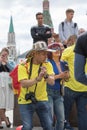 June 14, 2018. Russia, Moscow, FIFA, Football fans have a rest at Red Square in 6 hours prior to opening of World CUP/ Fifa Royalty Free Stock Photo