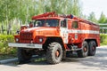 June 12, 2021 Russia, Republic of Bashkortostan: Russian-made fire truck Ural 4320