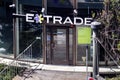 June 30, 2019 San Francisco / CA / USA - E*Trade branch in the downtown area; E-Trade Financial Corporation stylized as E*TRADE