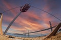 Public Sculpture titled Cupid`s Span created by Claes Oldenburg and Coosje van Bruggen in San Francisco Royalty Free Stock Photo