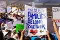 People gathered in front of the San Jose City Hall for the `Families belong together` rally Royalty Free Stock Photo