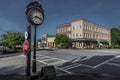 JUNE 26, 2017 SENOIA GEORGIA - -Historic small town and clock in south where Walking Dead is. Americana, vacation