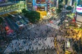 Shibuya Crossing, the busiest intersection in front of the Shibuya Station