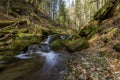 June 25, 2021 Shypit waterfall and its surroundings are a popular tourist attraction in Transcarpathia, Ukraine. Royalty Free Stock Photo