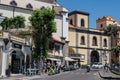 June 18, 2022 - Sorrento, Italy. Saint Anthony`s Square in Sorrento. Ancient streets of a small small town in the south of Italy Royalty Free Stock Photo