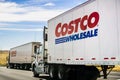 June 28, 2019 Stockton / CA / USA - Branded Costco Wholesale trucks driving on the freeway