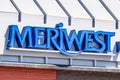 June 19, 2020 Sunnyvale / CA / USA - Meriwest logo at one of their Financial Centers; Meriwest Credit Union operates in the Royalty Free Stock Photo