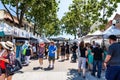 June 2, 2019 Sunnyvale / CA / USA - People participating at the Art, Wine & Music Festival in downtown Sunnyvale, South San