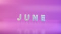 June text on gradient background simple and elegant . 3d illustration rendering