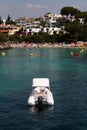 June 16th, 2017, Cala Ferrera, Mallorca, Spain - boat parked